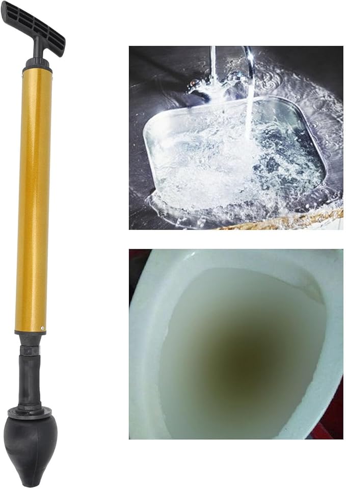 flexman Toilet Plunger, Multifunctional Heavy Duty Drain Clog Remover, High Pressure Air Drain Blaster Plunger for Clogged Pipe Floor Drain Bathroom (Black)