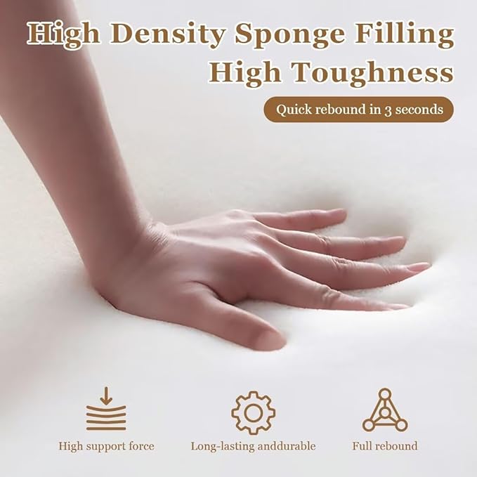 Bed Gap Filler,High-Density Bed Crack Filler with Removable Cover,Mattress Extender for Headboard Gap,Spacer Filler Between Mattress and Wall,Bed Wedge Gap Filler,Full Size,rice-white,78"x8"x10"