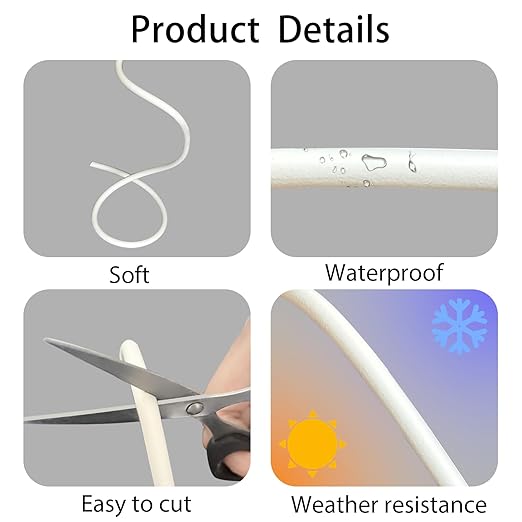 Backer Rod 1/4 Inch, 100' EPDM Rubber Caulk Saver Backer Rod Foam Strip Rope Seal for Concrete Joints, Wall Cracks, Driveway and Joint Fillers(White, 100')