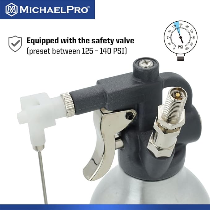 MichaelPro MP019001 21oz Heavy Duty Aluminum Fluid Spray Can | Max 140psi Working Pressure | High Pressure Refillable Air Sprayer