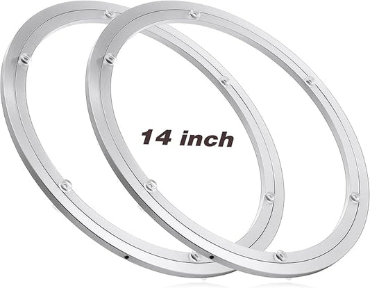 JaGely 2 Pack 14 Inch Lazy Susan Hardware Aluminum Alloy Turntable Rotating Hardware Heavy Duty Lazy Susan Bearing Ring Mechanism for Kitchen Dinning Table
