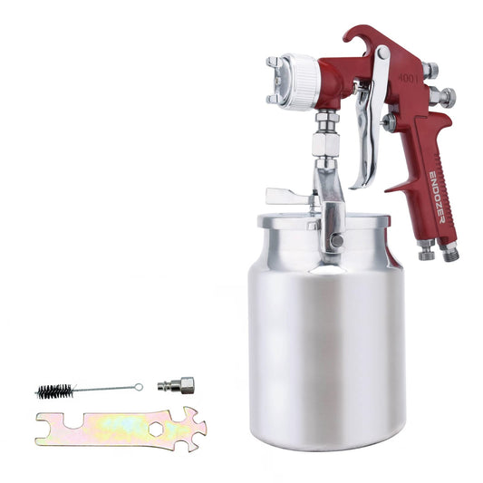 ENDOZER Professional Siphon Feed Spray Gun for Paint, Red Handle - Image 1
