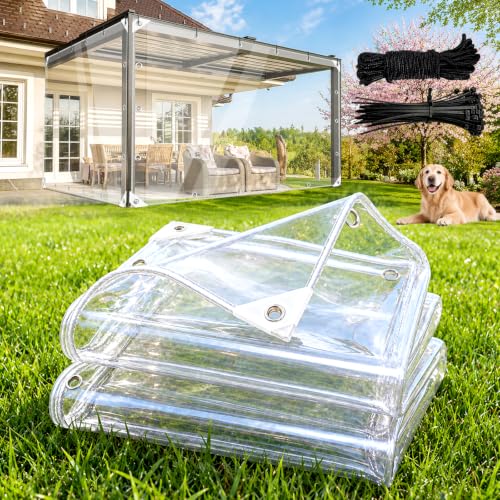 3 x 6 FT Clear Tarps Heavy Duty PVC Vinyl 14 Mil Thick Tarpaulin - Image 2