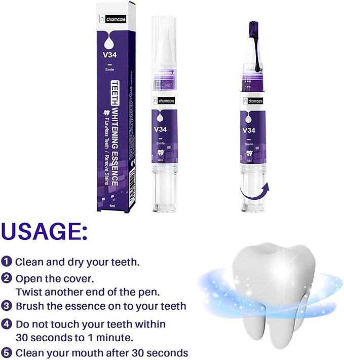 Teeth Whitening Gels Pen,Remove Stains Effective Painless Insensitive Fresh Fragrance, Travel/Dating-Friendly Color Correcting for Tooth Stain Removal (2PCS)