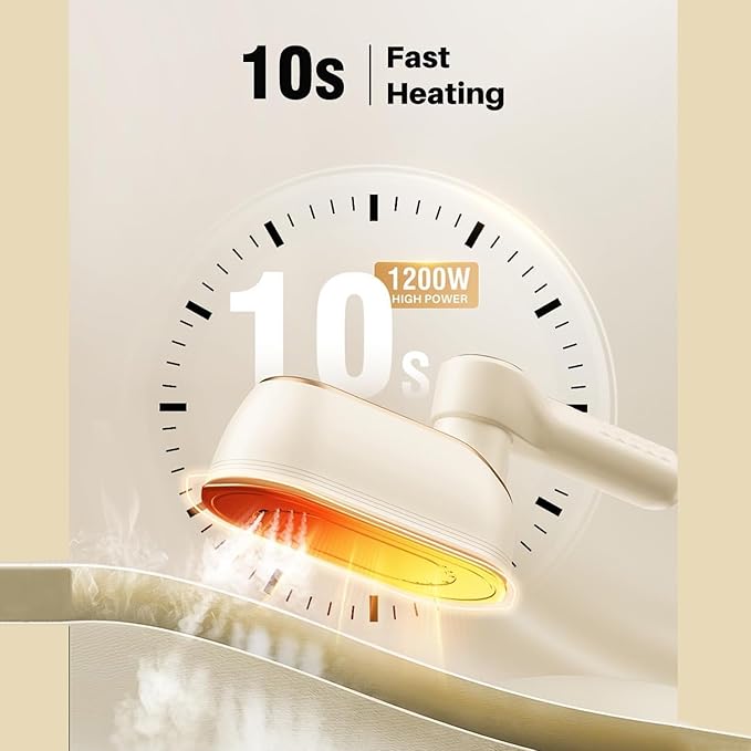 Mini Steam Iron for Clothes, Travel Steamer for Clothes Portable, Micro Steam Iron Mini Handheld Steamer Support Dry And Wet Ironing for Home Travel (White) (Off-white)