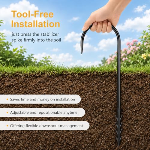 Rain Gutter Downspout Extension Fixing Pin,Holds Tight in Heavy - Image 6