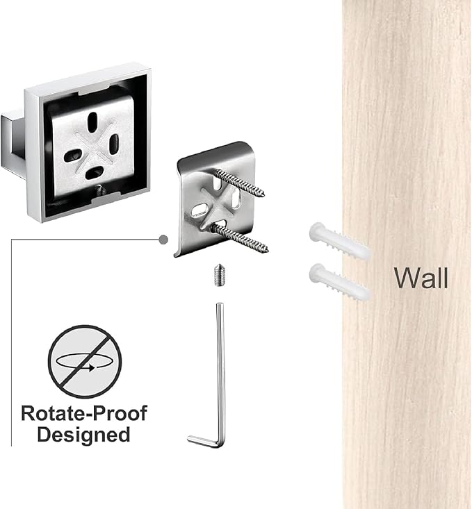 Towel Holder, 304 Stainless Steel Towel Racks for Bathroom, Premium Hand Towel Holder Wall Mounted, Includes Wall Mounting Hardware, Rustproof (40cm)