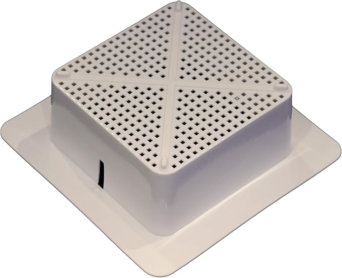 Drain Savior - 11.75-Inch Square Flanged Plastic Floor Drain Strainer with 3/16" Holes, Square Sink Drain Basket for Restaurants, Homes, Commercial Sink Strainer