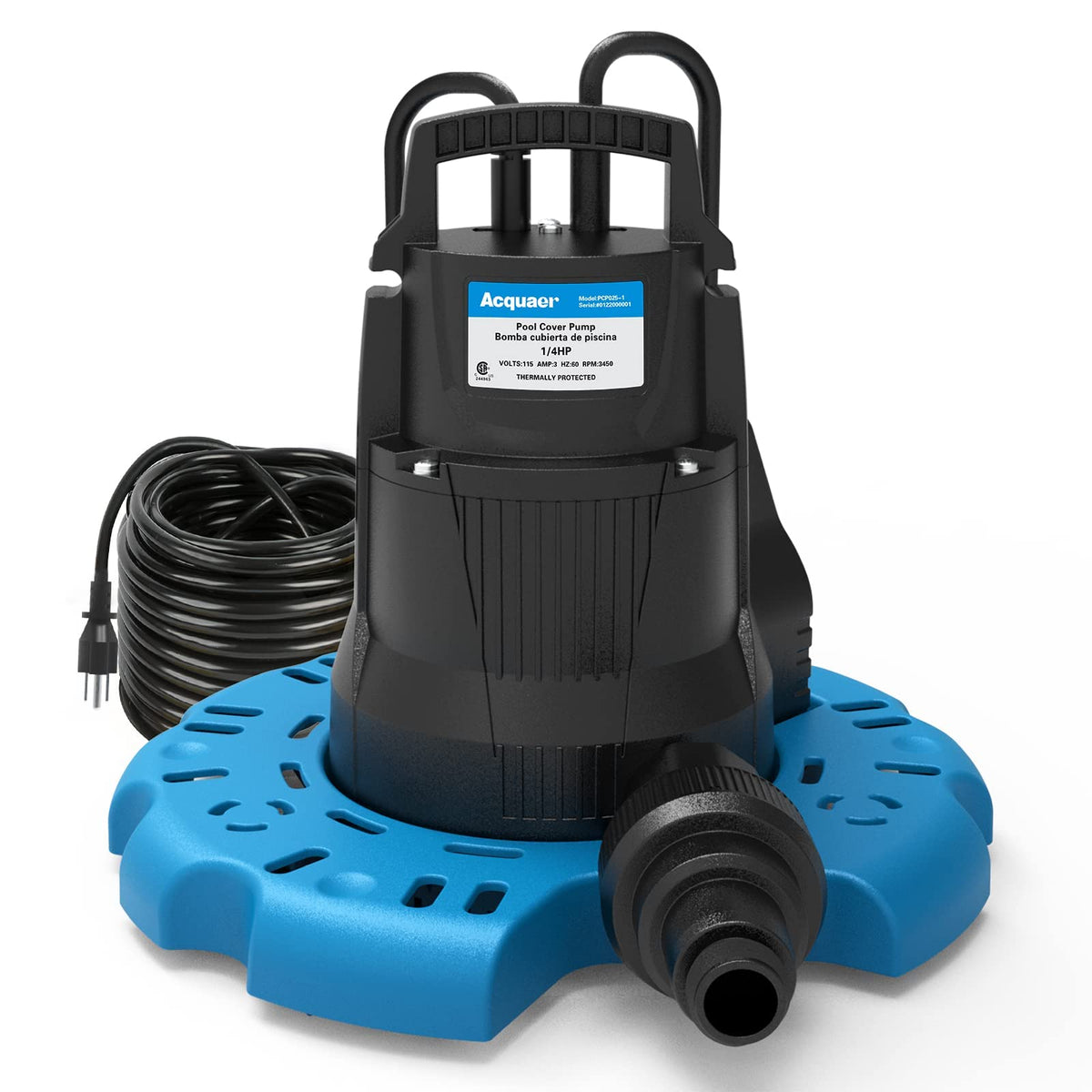 1/4 HP Automatic Swimming Pool Cover Pump, 2250 GPH Submersible - Image 1