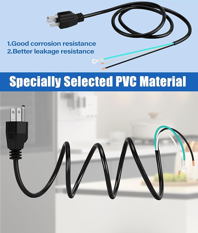HK Universal Garbage Disposal Power Cord Kit, Heavy Duty Power Cord Replacement for Any Garbage Disposal Model as InSinkErator (3Feet 5Pack)
