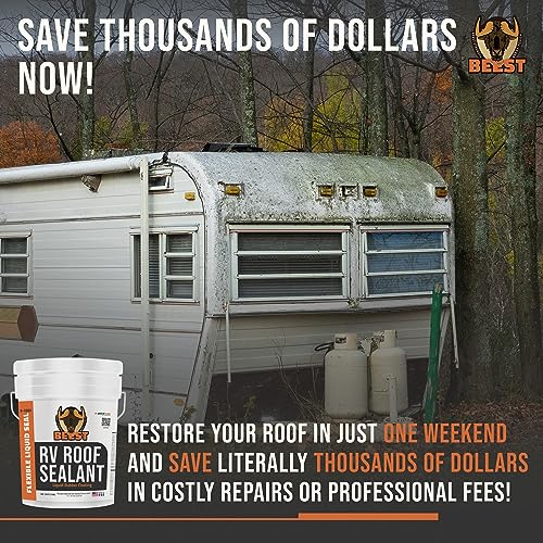 BEEST RV Roof Coating White, 5 Gallon Covers up to 250 sq - Image 6
