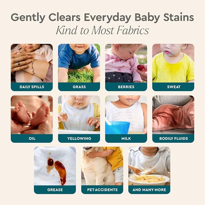 Puracy Natural Baby Stain Remover Bundle - Enzyme-Powered Stain and Odor Eliminator, Fragrance Free Cleaning Spray, Non-Toxic Clothes Stain Remover Spray, 16oz Bottle & 48oz Refill Set