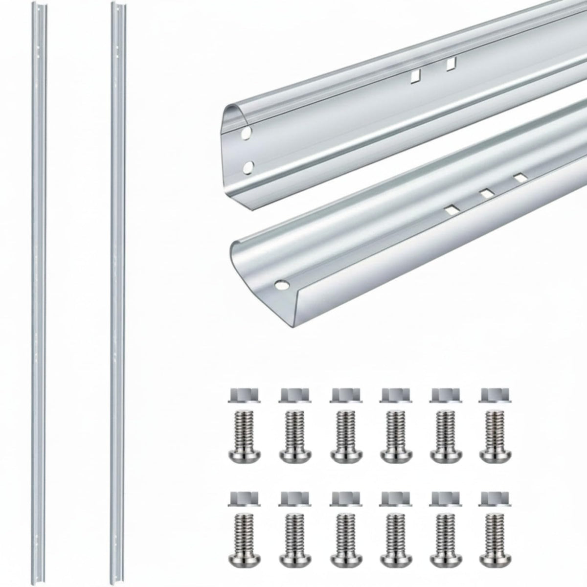 2 Pcs Garage Door Vertical Track Left Right Replacement for 7 ft - Image 1