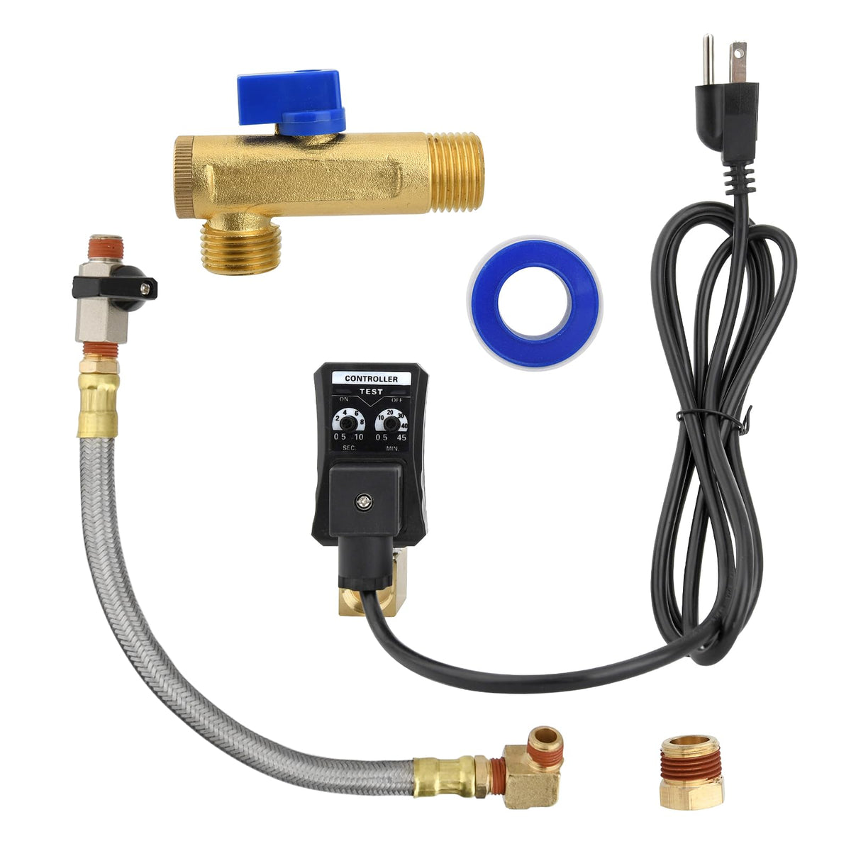 Automatic Timed Condensate Drain Valve Electronic Drain Valve Kit - Image 1
