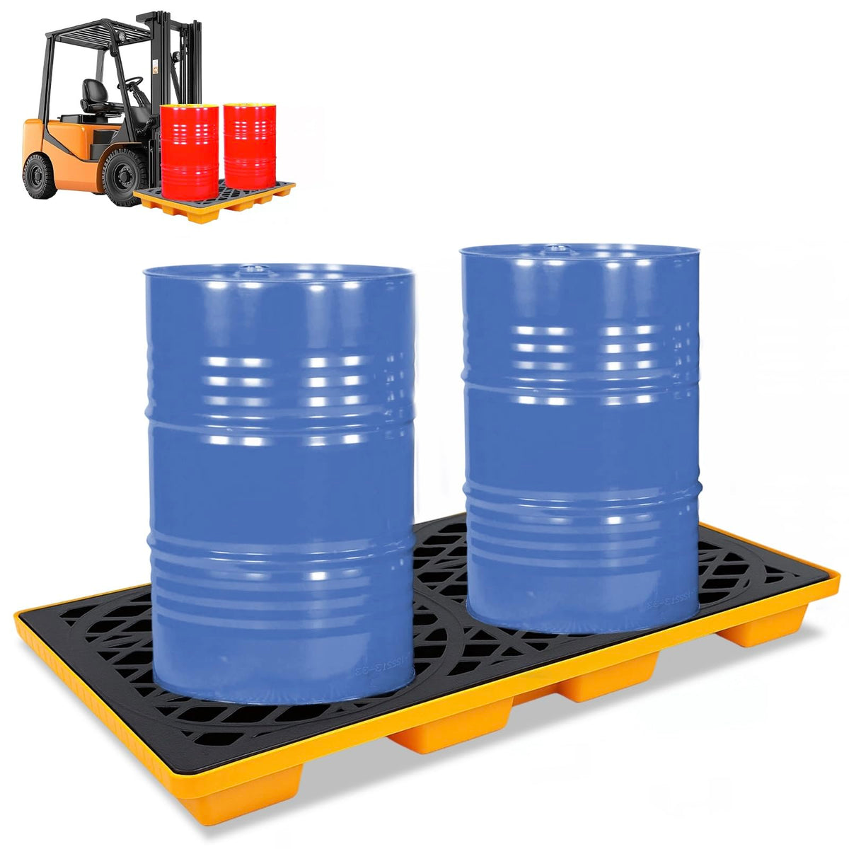 2 Drum Spill Containment Pallet, 2000 Lb Capacity - Image 1