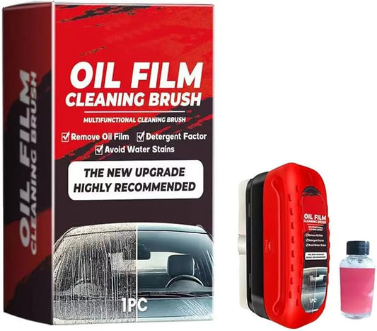 effective clean dual-sided automotive oil film cleaning brush for car windows, compact and portable with ergonomic handle, versatile use for glass cleaning board