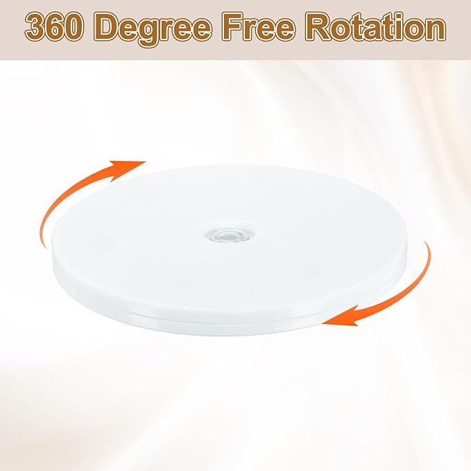 uxcell 1Pack Acrylic Lazy Susan Turntable, 6" Spinner Lazy Susan Turntable Organizer, Acrylic Ball Bearing Rotating Tray for Pantry Spice Rack Decorating, White