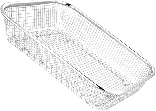 Food Strainers Flour Sifter Stainless Steel Colander Strainer Metal Mesh Vegetable Fruit Colander Kitchen Food Washing Basket Drain Bowls for Home Restaurant Sink Basket