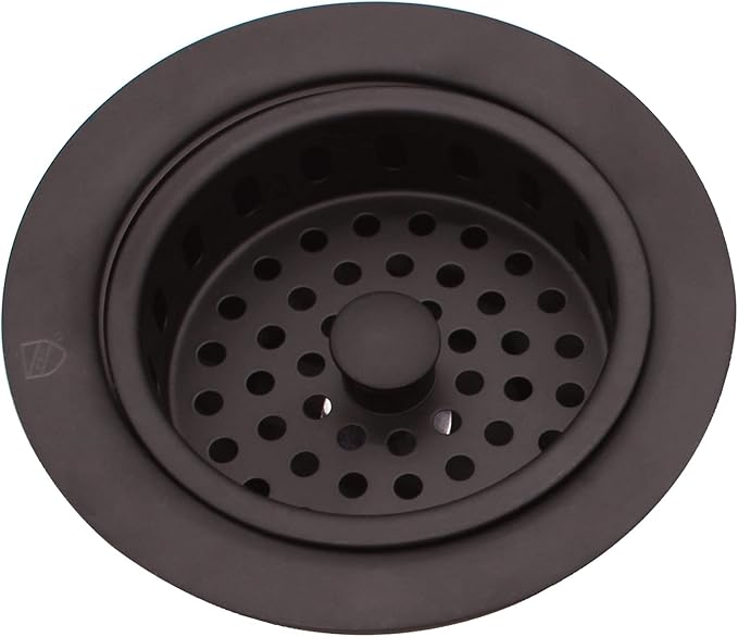 Westbrass R214-12 3-1/2-Inch Large Post Style Kitchen Sink Basket Strainer, Oil Rubbed Bronze