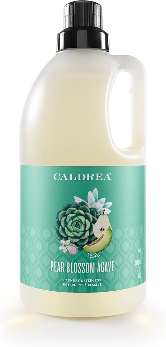 Caldrea Liquid Laundry Detergent, Effective for all Fabrics and all Temperatures, Pear Blossom Agave Scent, 64 oz