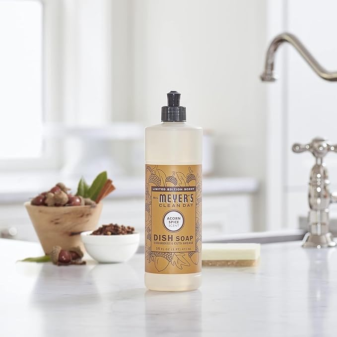 Mrs. MEYER'S CLEAN DAY Variety, 2 Liquid Hand Soap 12.5 OZ, 1 Liquid Dish Soap, 16 FL OZ (Acorn Spice)