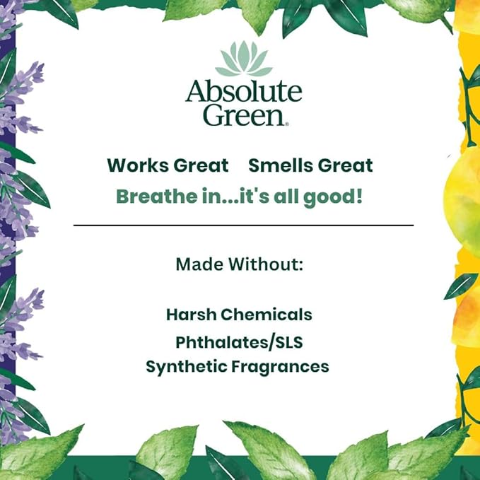 Absolute Green All Purpose Cleaner Spray, Non-Toxic, Kitchen, Bath, Countertop, Stainless, Safe around Kids + Pets, Natural Orange Scent, 25 oz (1 Pack)
