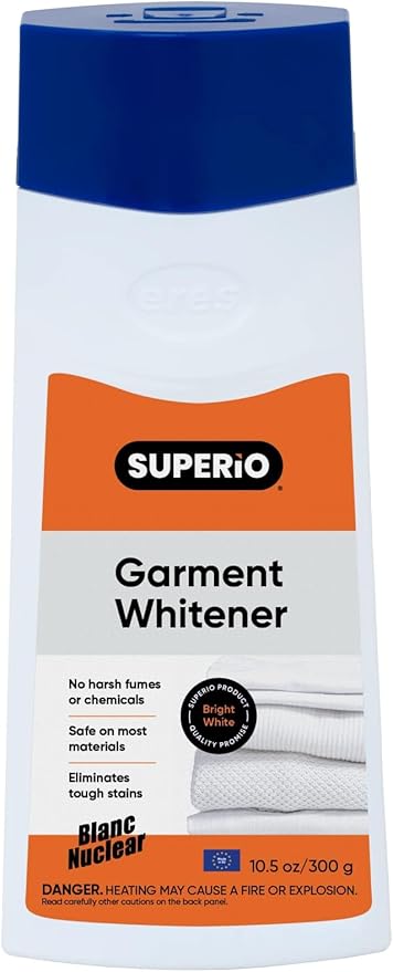 Garment Whitener Wool Cleaner 10.5 Oz, Wool Whitener for Tzitzit and Talit European Made, Safe for Most Materials, for Whites use Only