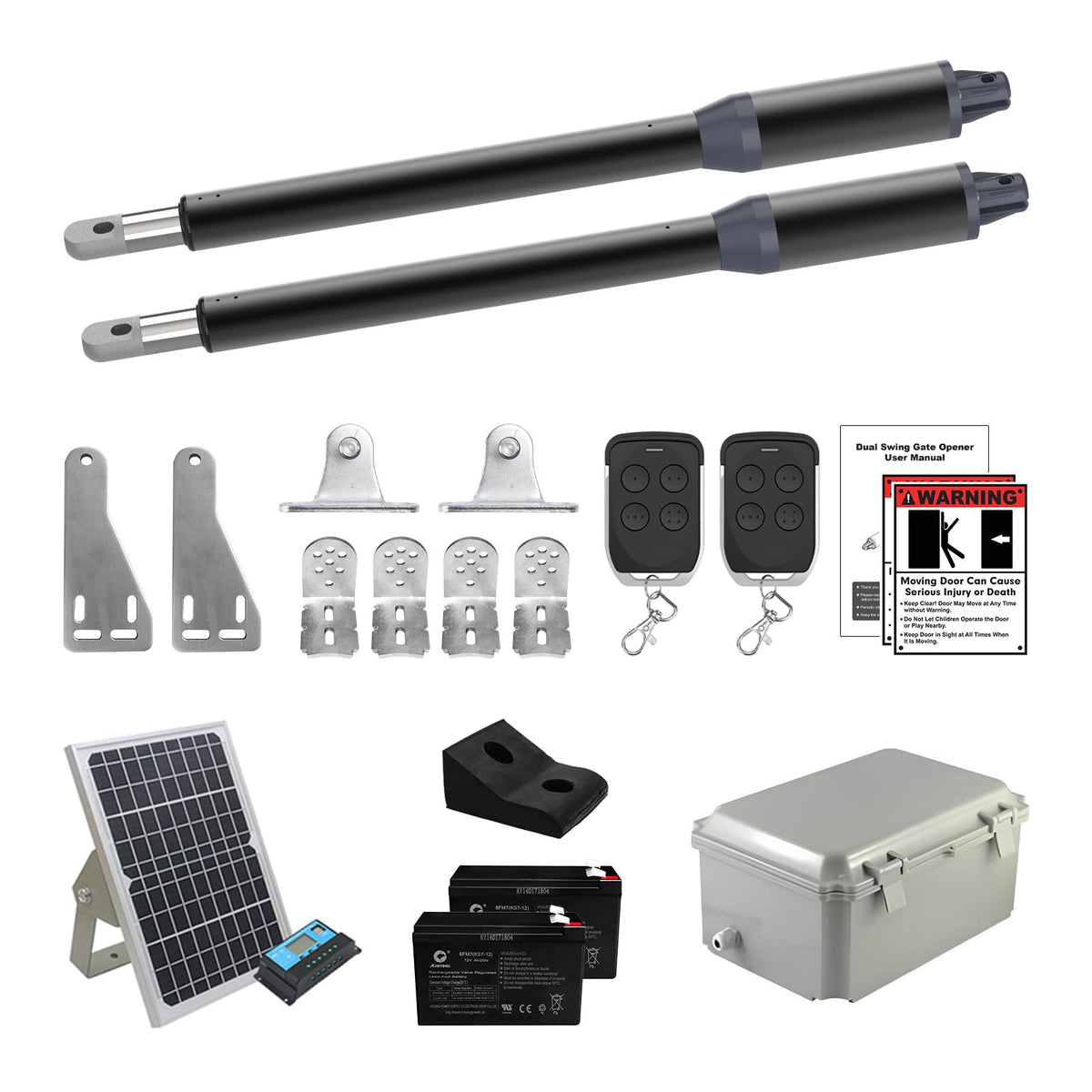C01-L Medium-Duty Solar Dual Automatic Gate Opener Kit - Image 1