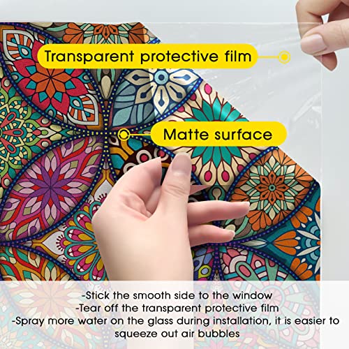 Stained Glass Window Film Static Cling Non Adhesive, 17.3"x 118" - Image 4