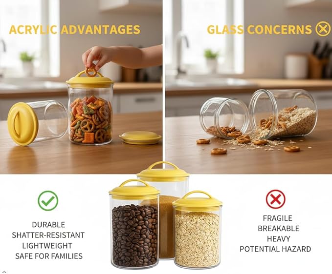 Reston Lloyd Food Storage Containers, BPA Free Airtight Canisters for Cereal, Pasta, Sugar, Coffee, Flour, Cookies, Loose Tea, for Kitchen Organization, Set of 3, White