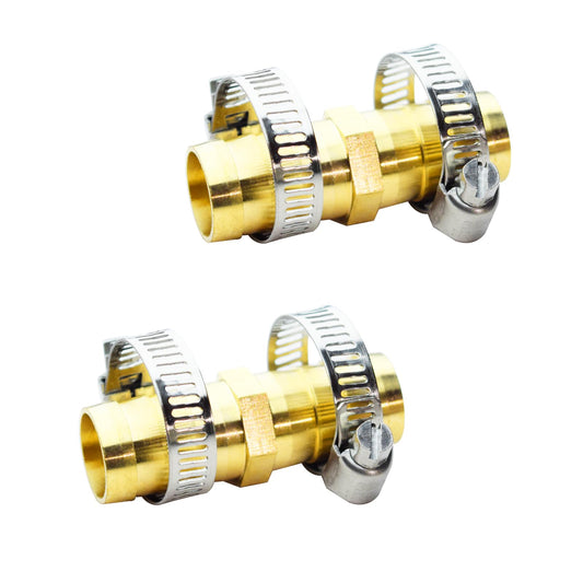 2 Pack Brass Garden Hose Connector Repair Mender Kit | Hand Tools - Image 1