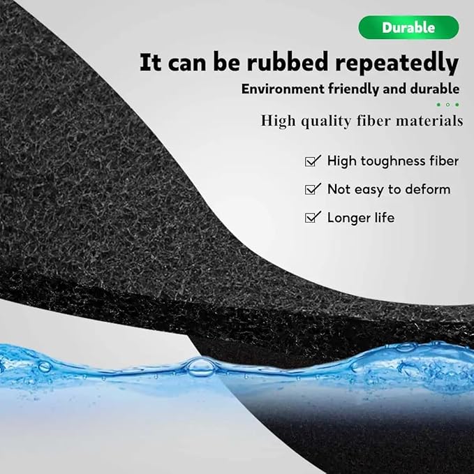 48 x 16 Inch Cut-to-Fit Activated Carbon Fabric Filter Sheet Charcoal Air Vent Filters Pad Black Range Hood Hepa AC Replacement Fabric Filter Sheet (2PCS, 48 x 16 x 0.125IN)
