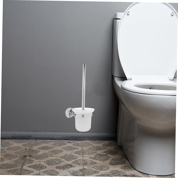 VOSAREA Toilet Brush and Holder Set Stainless Steel Bathroom Cleaning Brush Home Essentials Cleaning Tools