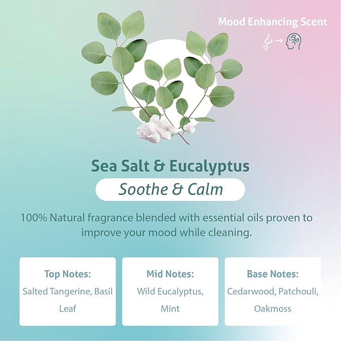 Therapy Clean All Purpose Cleaner Sea Salt & Eucalpytus 24 fl oz Pack of 1, Multipurpose Cleaner, 100% Natural Scent