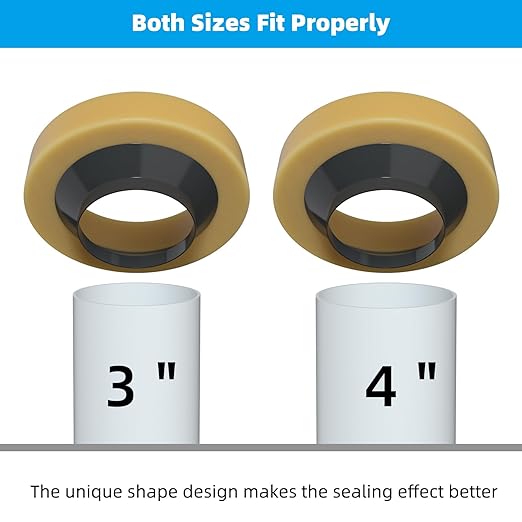 Hibbent 2 Pack Toilet Wax Ring, Thick Toilet Bowl Wax Ring Gasket for Toilet Bowl, Polyethylene Flange- Gas, Odor and Watertight Seal, Fits 3-inch and 4-inch Waste Line