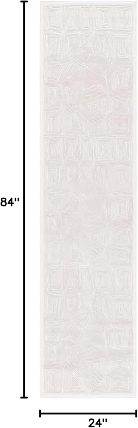 SAFAVIEH Prestige Collection Runner Rug - 2' x 7', Ivory & Beige, Non-Shedding & Easy Care, Ideal for High Traffic Areas in Living Room, Bedroom, Dining (PTE120A-27)