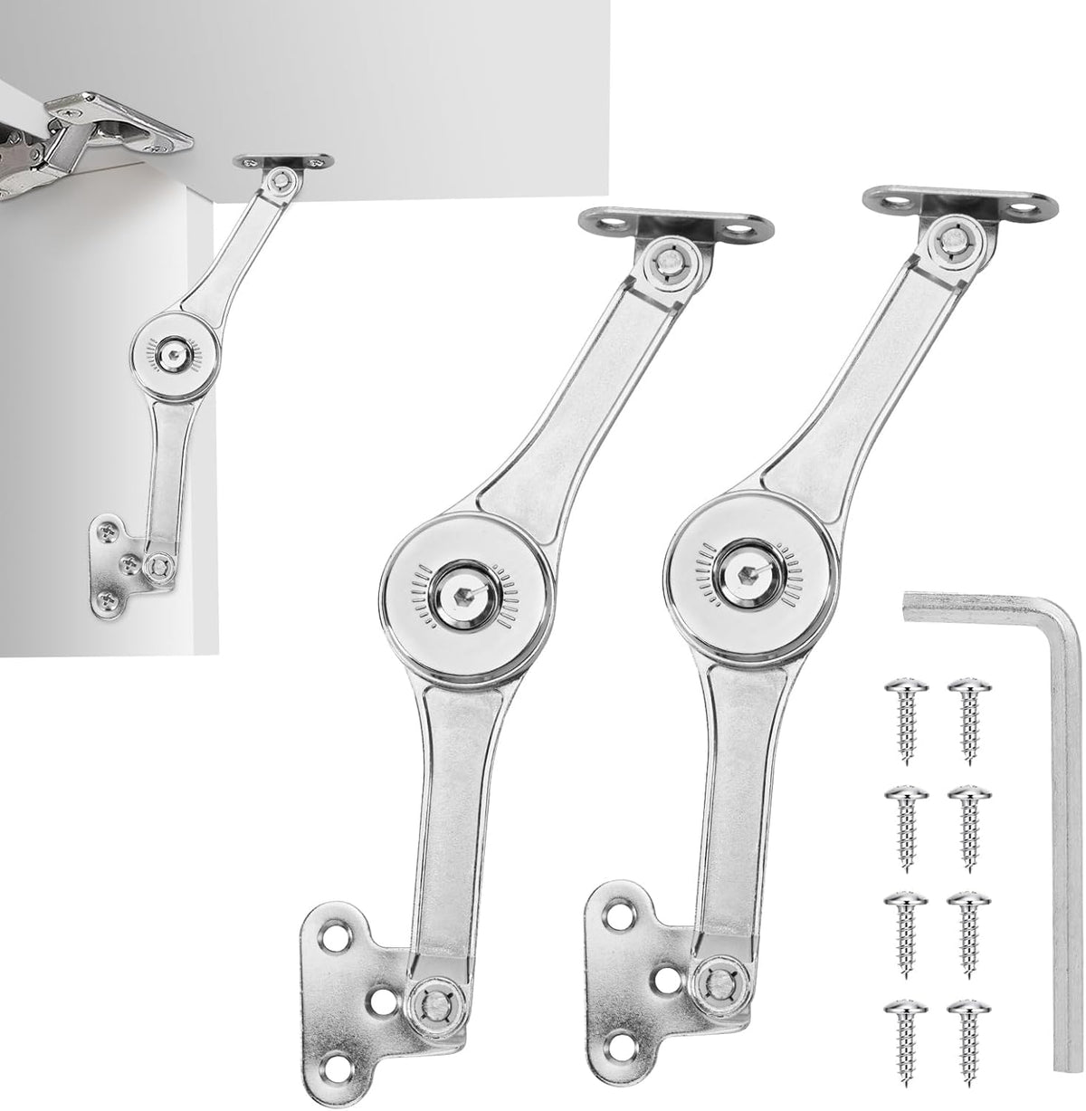 HBL' 2 Pack | Tension Adjustable Lid Support Hinges for Overhead - Image 1