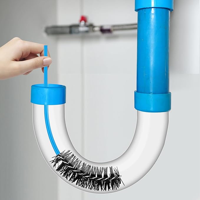 6pcs Condensate Flexible Drain Brush, Premium Nylon and PVC Condensate Drain Flexible Drain Brush with Soft Brush Head Easily Clean Dirt Keep Condensate Traps Clean