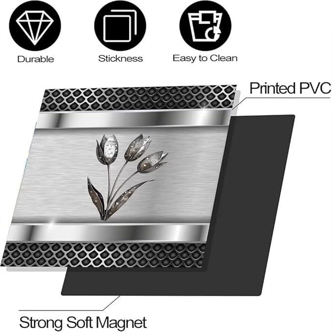Generic Stainless Steel Dishwasher Magnet Cover Decor, Metal Floral Dishwashing Sticker Magnetic, Kitchen Fridge Door Magnet Cover Vinyl Sticker (23"" x 26"" Magnetic), Rimyy111-9
