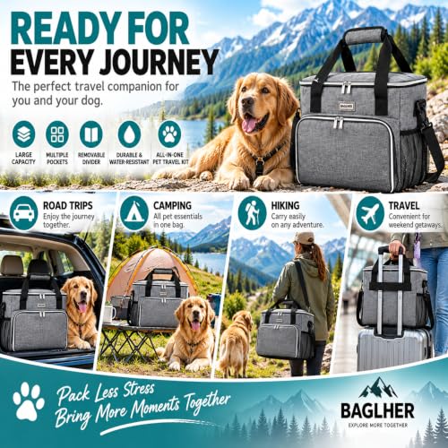 Dog Travel Bag with 2 Food Containers & 2 Collapsible - Image 7