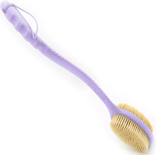 Avilana Back Scrubber for Shower,19 inch Silicone Body Scrubber with Handle, Shower Back Scrubber for Men and Women, Back Brush for Shower, Loofah with Handle Shower Brush