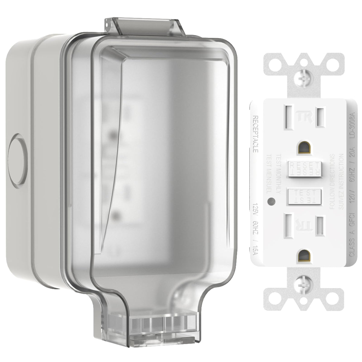 15A GFCI Outdoor Electrical Outlet Box, Hilictokt IP66 | Hand Tools - Image 1