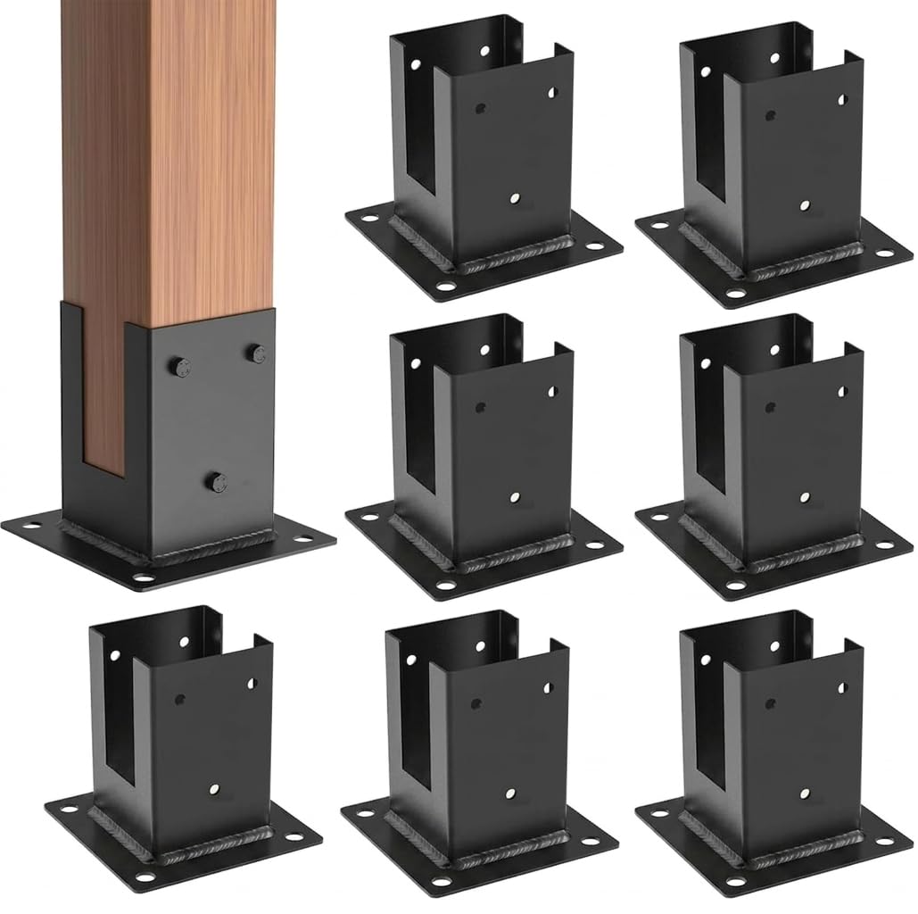 4×4 Post Base 8Pcs,Inner Size 3.58"x3.58" Post Brackets - Image 1