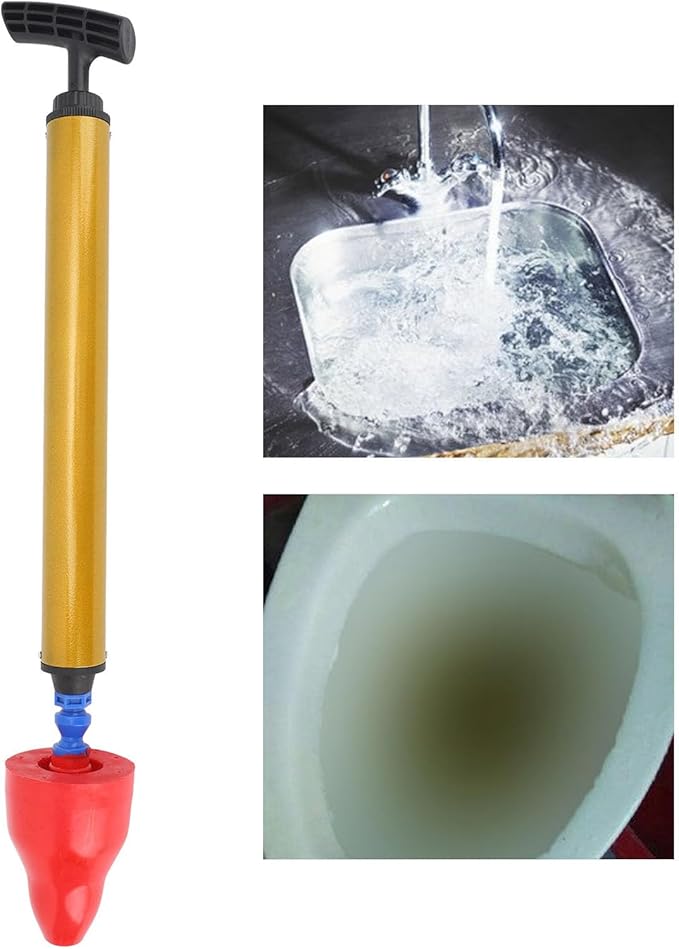 flexman Toilet Plunger, Multifunctional Heavy Duty Drain Clog Remover, High Pressure Air Drain Blaster Plunger for Clogged Pipe Floor Drain Bathroom (Red)