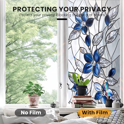 Stained Glass Window Privacy Film Static Cling - Rainbow | Home Repair - Image 6