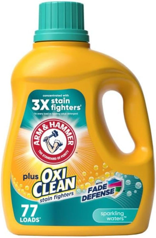 ARM & HAMMER Plus OxiClean Fade Defense, 77 Loads Liquid Laundry Detergent, 100.5 Floz
