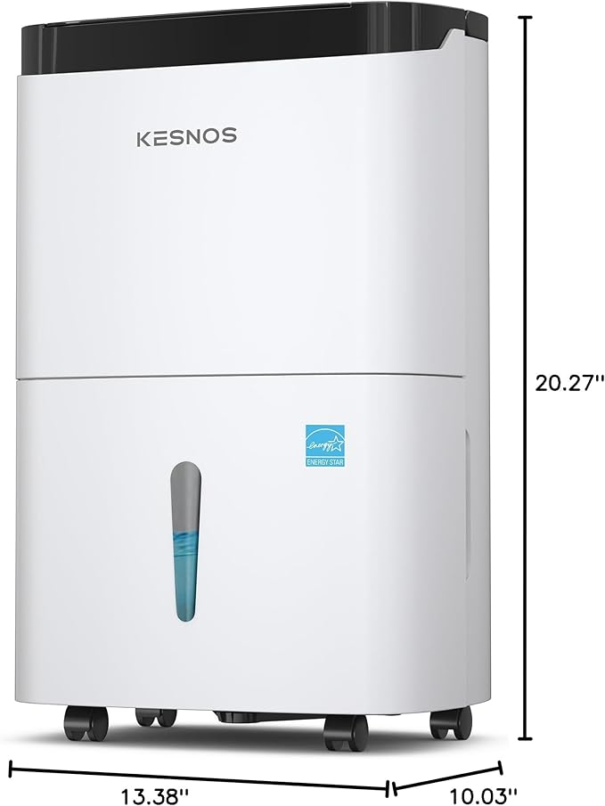 Kesnos 120 Pints 2025 Energy Star Dehumidifier for Home and Basement with Drain Hose, Ideal for Large Spaces Up to 6,500 Sq. Ft., Auto Defrost and Self Drying