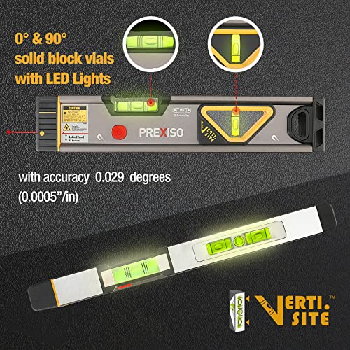 PREXISO 2-in-1 Laser Level 100Ft/30Ft, 12" Magnetic Spirit Level - Image 5