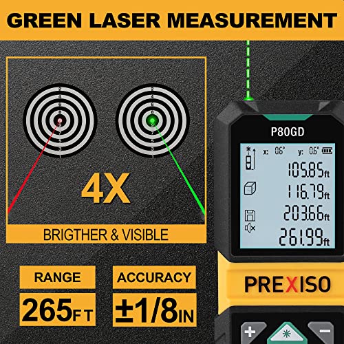 PREXISO Laser Measuring Tool Rechargeable, 265Ft Green - Image 5