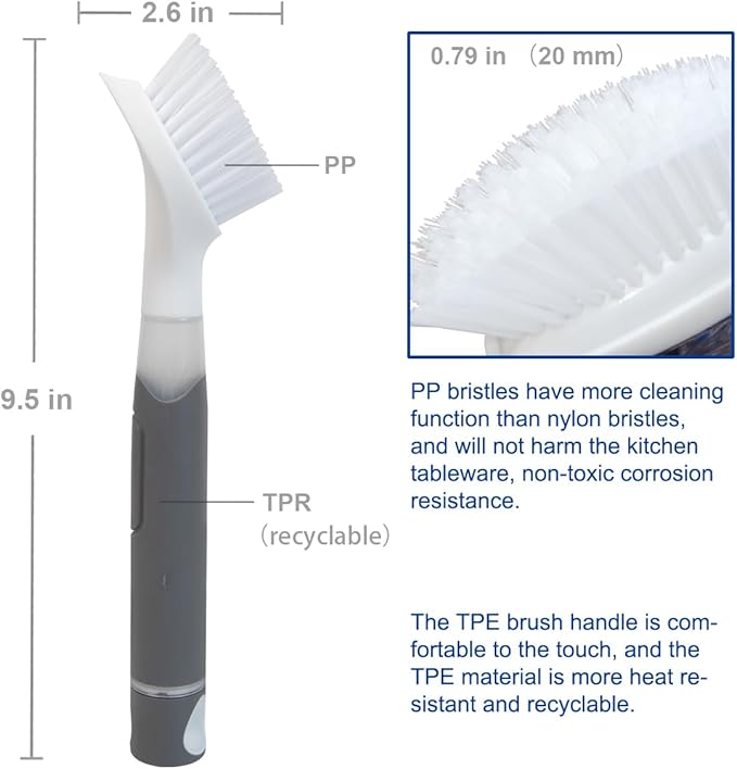 CELOX Scrub Brush 3 Pack for Kitchen, Kitchen Cleaning Brush for Pot Pan and Stove
